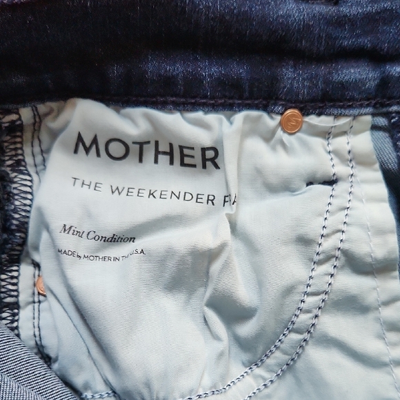 Mother Jeans The Weekender Fray Dark Wash Mint Condition Size 28 - Picture 7 of 9